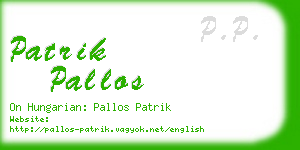 patrik pallos business card